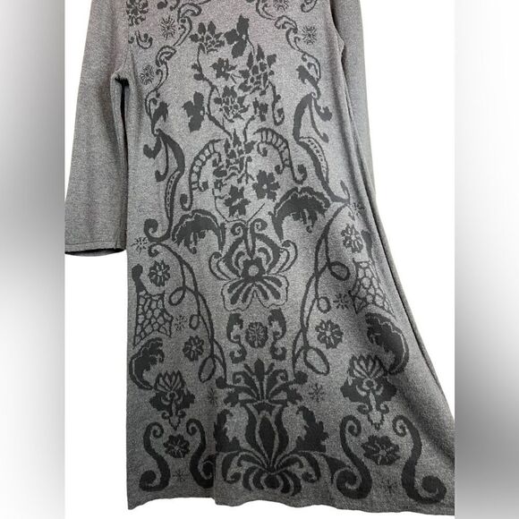 NEIMAN MARCUS Sweater Dress in Dark Gray and Black Size Medium - Picture 4 of 8